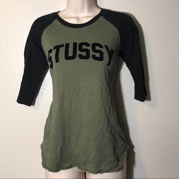 black and green baseball tee